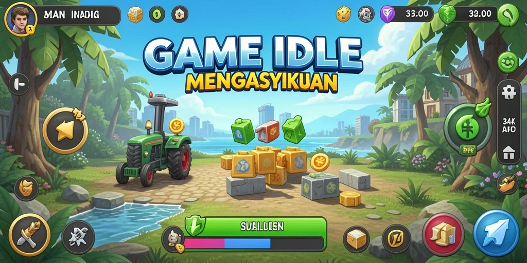Tampilan gameplay 34R yang menarik dalam genre Idle.
