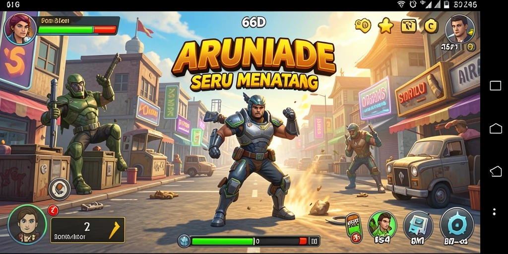 Tampilan gameplay seru 66D dalam aksi Arcade.