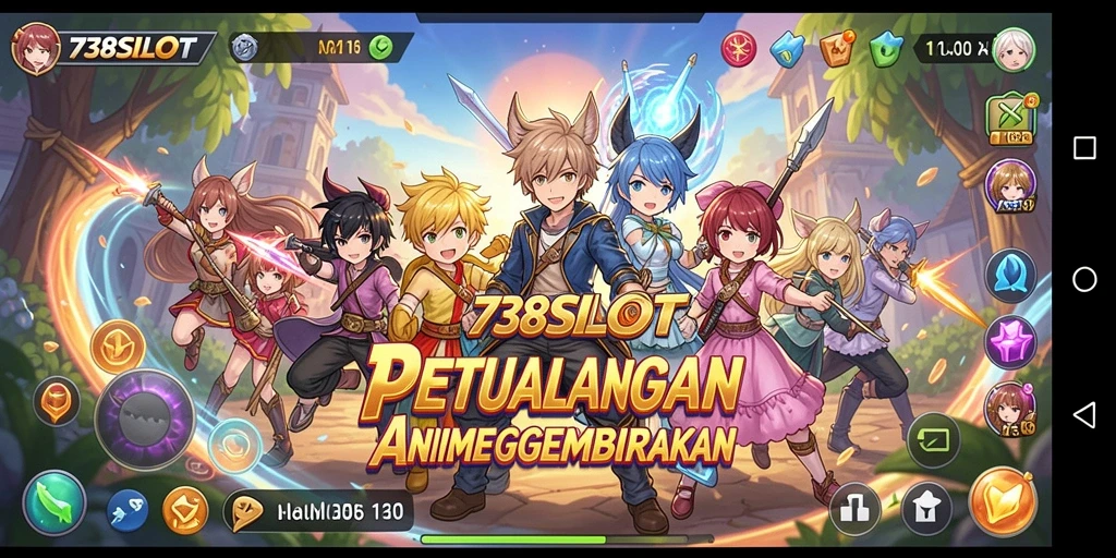 Gameplay menarik 738SLOT dengan karakter Anime yang ceria.