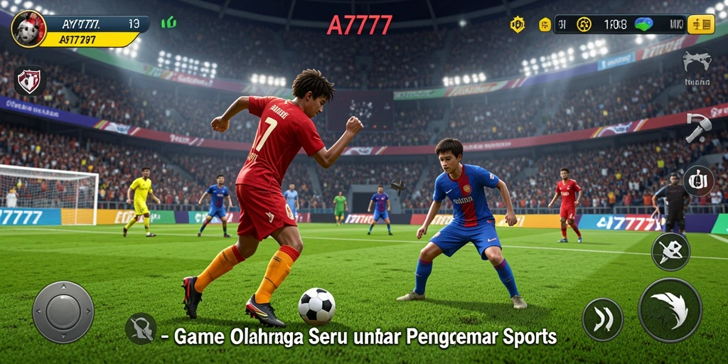 Screenshot dari gameplay A7777 yang menampilkan aksi seru di lapangan.