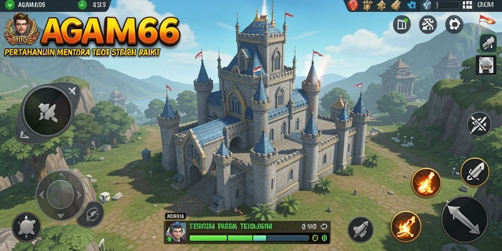 Screenshot gameplay AGAM66 menampilkan aksi Tower Defense yang intens.