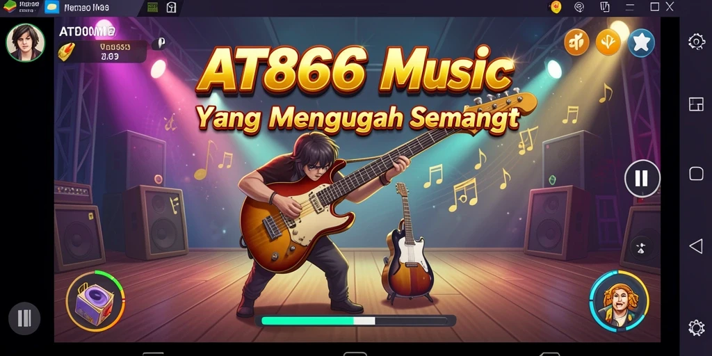 Tampilan seru dari gameplay musik di AT866.