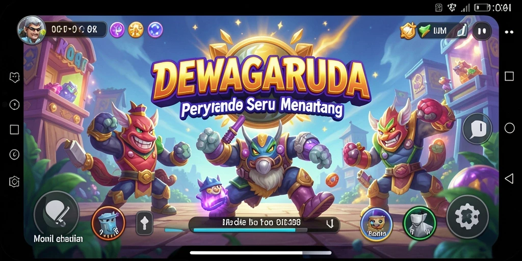 Tampilan gameplay seru dari DEWAGARUDA dalam suasana arcade.