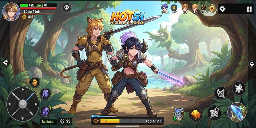 Tampilan gameplay mendebarkan dari HOT51 dengan karakter Anime.