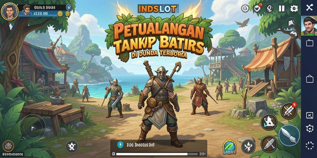 Screenshot gameplay INDSLOT menampilkan aksi eksplorasi dunia terbuka.