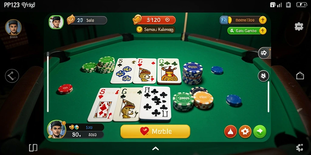 Screenshot gameplay seru PP123 saat bermain Gaple.