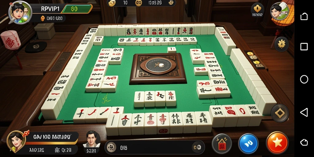 Tampilan gameplay menarik RPVIP1 dengan ubin Mahjong berwarna-warni.