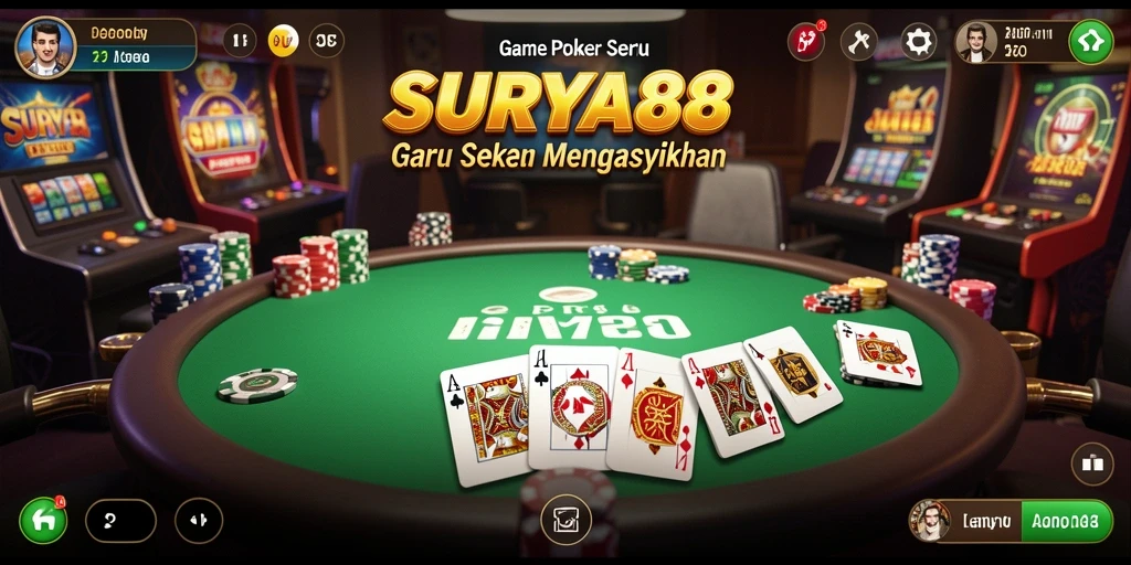 Screenshot gameplay SURYA88 menampilkan keseruan permainan Poker.