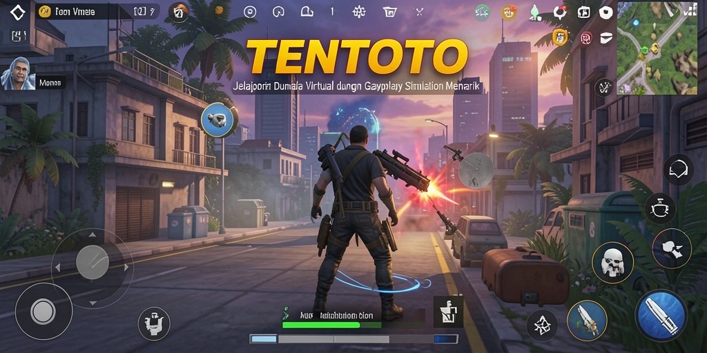 Screenshot utama TENTOTO menampilkan momen gameplay simulation yang seru.